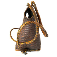 Vintage Woven Backpack/Shoulder Bag with Unique Shape and Craftsmanship from the Philippines