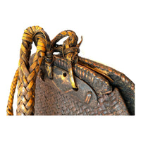 Vintage Woven Backpack/Shoulder Bag with Unique Shape and Craftsmanship from the Philippines