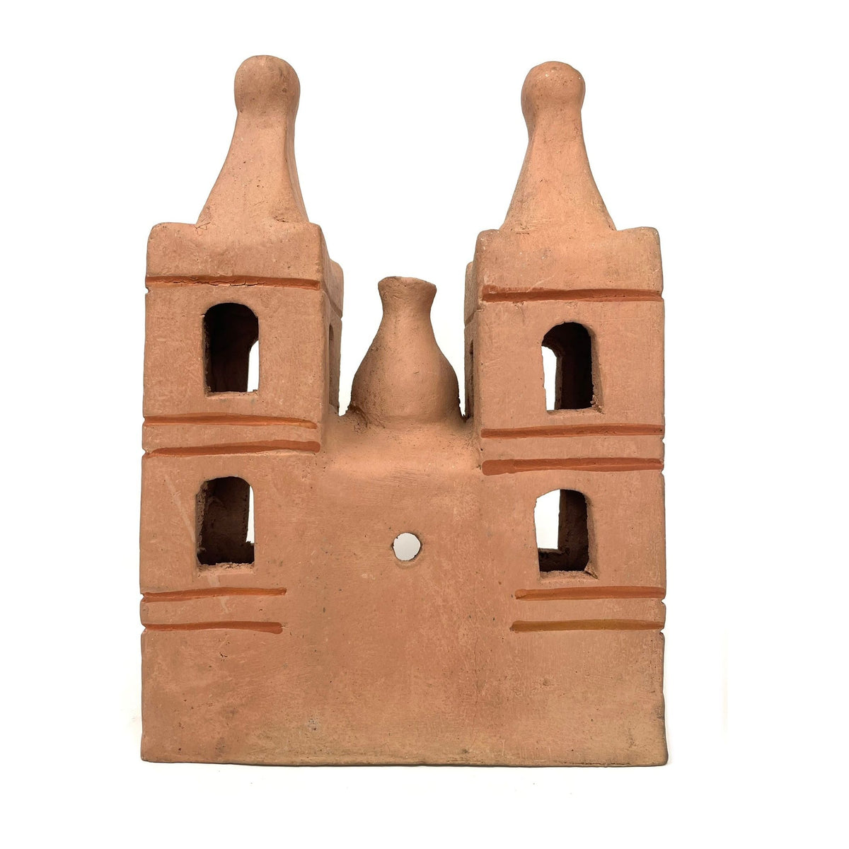 Vintage Folk Art Church from Puebla, Mexico - 10.5" H X 7.5" W X 5" D