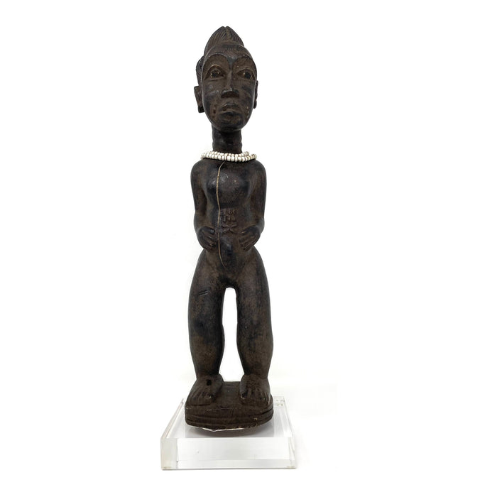 Baule Colonial Period Male Ancestor Figure from Ivory Coast.
