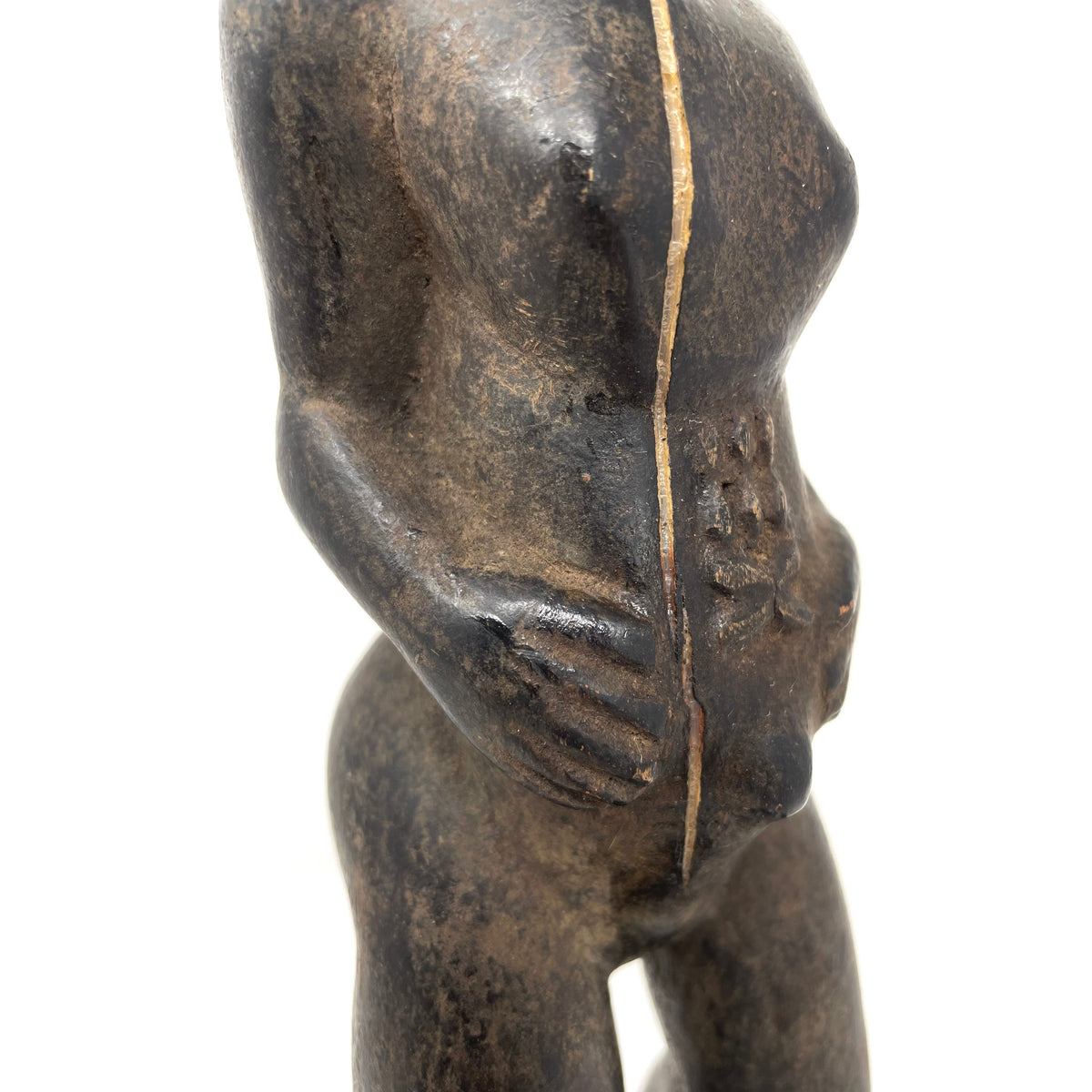 Baule Hand Carved Colonial Period Male Ancestor Figure from Ivory Coast/Côte d’Ivoire