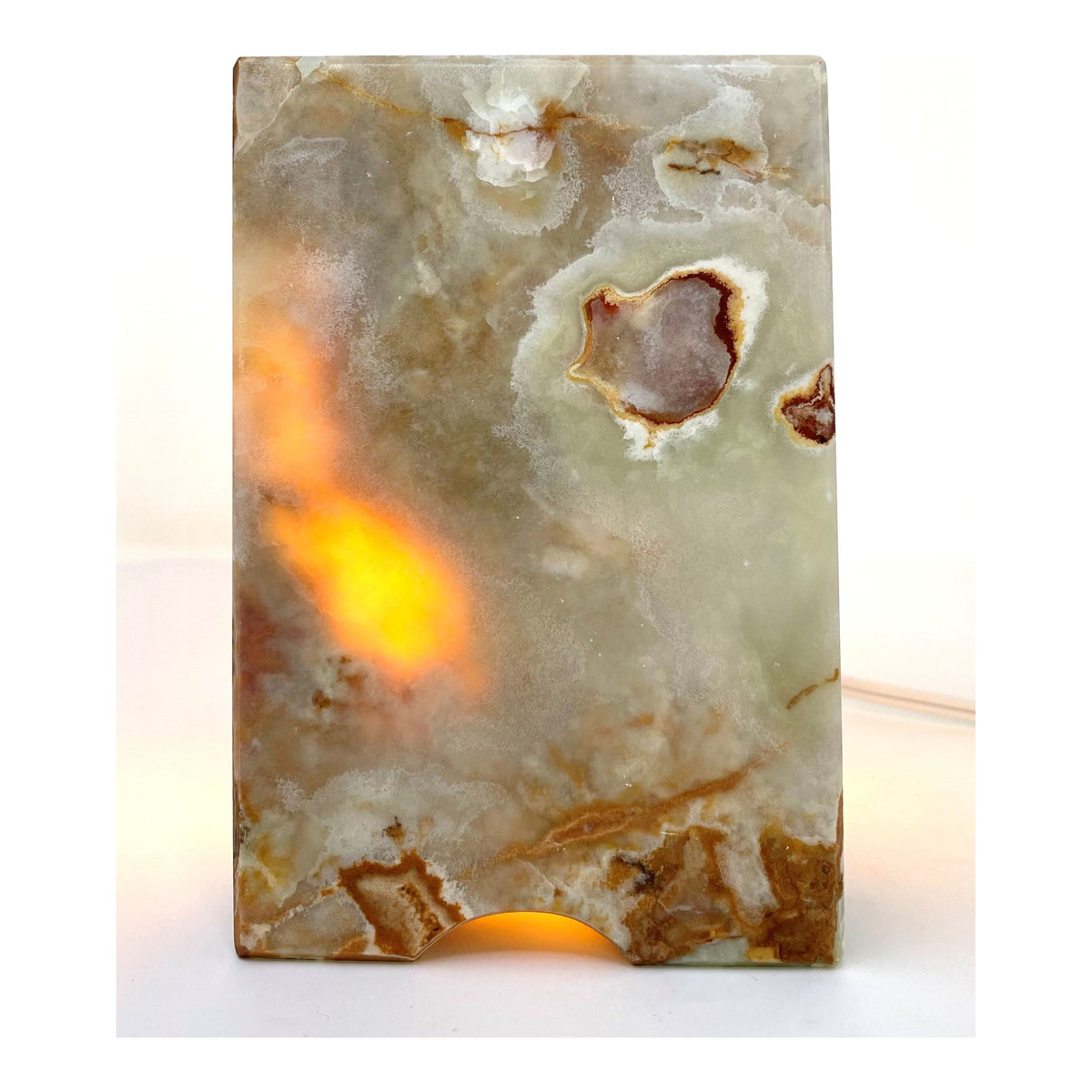 Multicolor/Green Onyx Illuminated Block