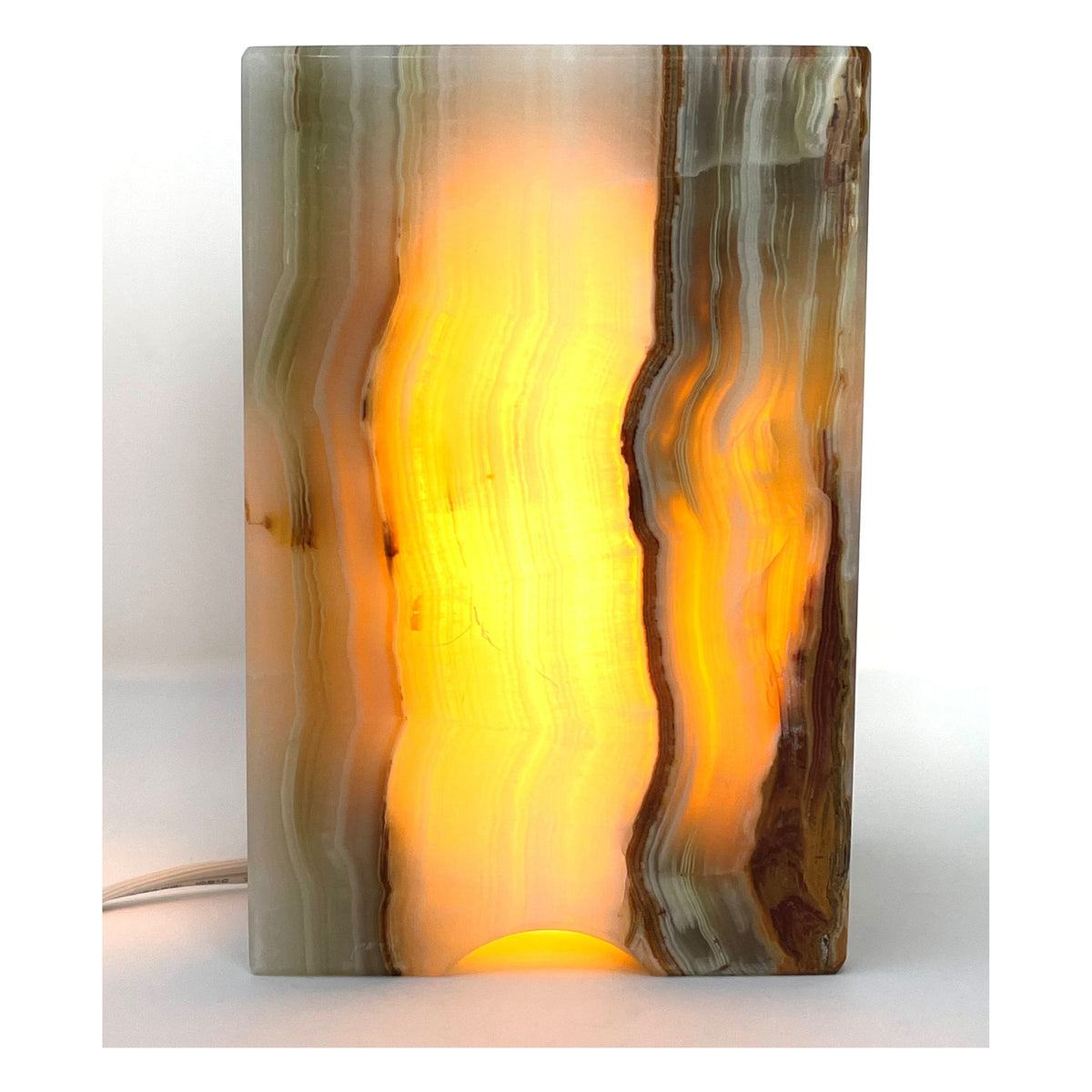 Multicolor/Green Onyx Illuminated Block