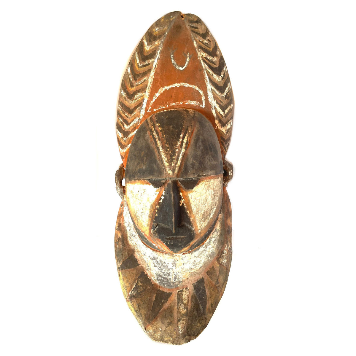 Abelam Wooden Mask from East Sepik Region, Papua New Guinea/Oceania - 26" H X 10.5" W X 3.75" D