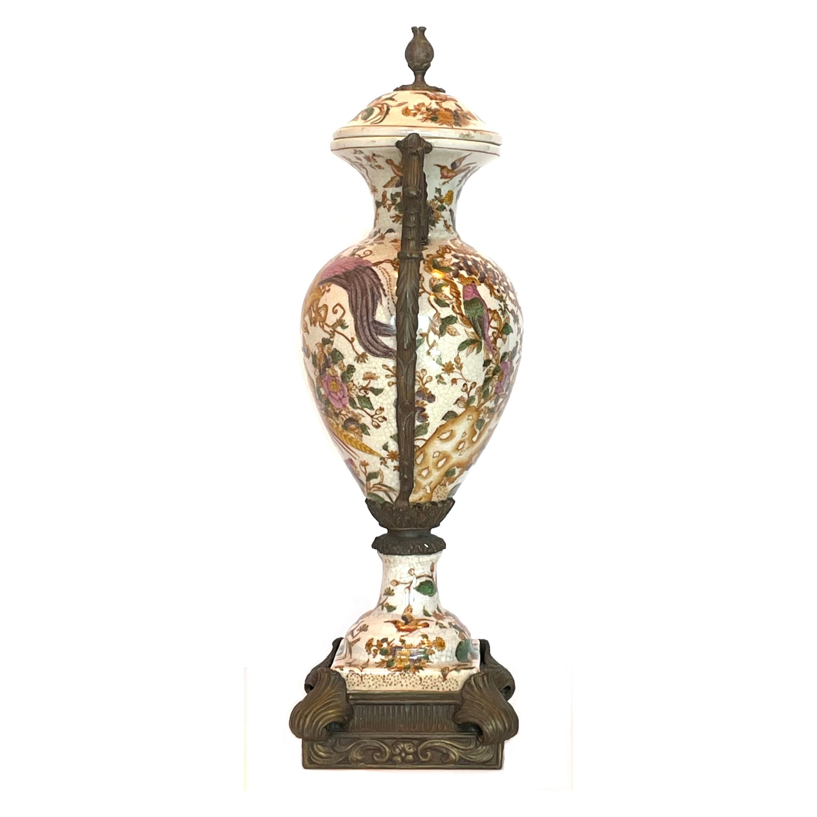 Wong Lee ヴィンテージ　陶器　小物入れ Pair of Vintage Wong Lee Porcelain and Bronze Vases with Lids - 17