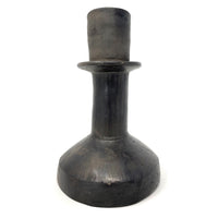 Vintage Barro Negro Black Candle Holder from Oaxaca, Mexico - 8" H X 5" Diam.