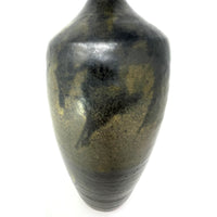 Black/Olive Green Vintage Studio Pottery 1964, Signed - 11.25" H X 4.5" Diam.