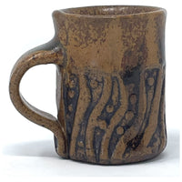 Brown/Dark Brown Mug/Vintage Studio Pottery - 2.5" H X 2" Diam.