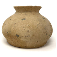 Chinese Ming Dynasty Bulbous-Shaped Beige Martaban Pot - 6.25" H X 9.5" Diam.