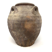 Chinese Ming Dynasty Jar-Shaped Martaban Pot with Four Handles - 10" H X 9" Diam.