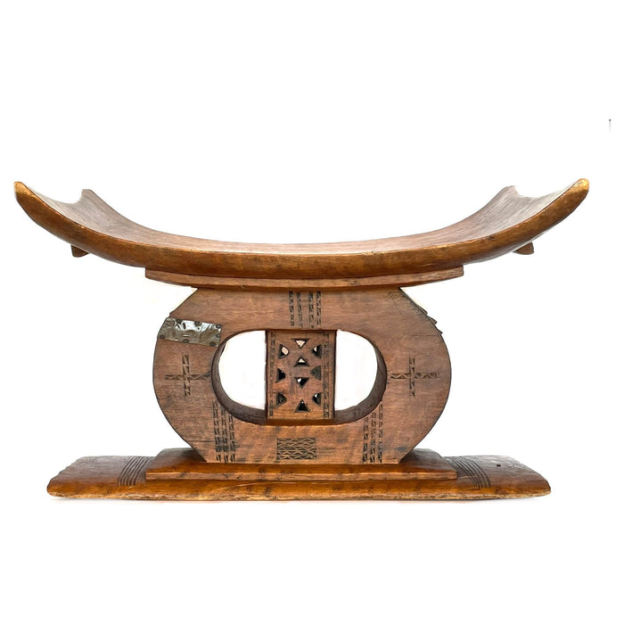 Ashanti Hand-Carved Tribal Stool from Ghana - 18.5" L X 7" D X 12.5" H