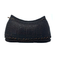 Vintage Woven Bamboo Koppit Purse with Dark Brown Patina from the Philippines