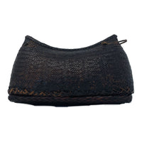 Vintage Woven Bamboo Koppit Purse with Dark Brown Patina from the Philippines