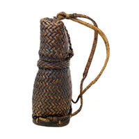 Intricately Woven Vintage Lidded Backpack from the Philippines