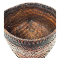 Vintage Tupil Lunch/Rice Basket with Lid from the Philippines - 9" H X 10.5" Diam.