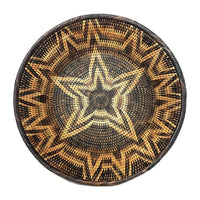 Philippine Iraya Round Bowl/Basket Tray with Star Pattern - 13.5" Diam. X 3" H