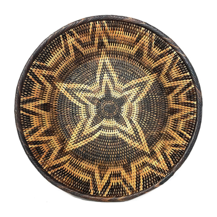 Philippine Iraya Round Bowl with Star Pattern - 13.5" Diam. X 3" H