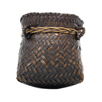 Small Intricately Woven Snail Basket 5 Inches Tall by 5 Inches Diameter from the Philippines