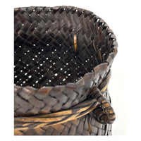 Small Intricately Woven Snail Basket 5 Inches Tall by 5 Inches Diameter from the Philippines