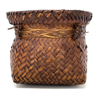 Intricately Woven Snail Basket Measuring 6 Inches Tall by 7 Inches Diameter with Rich Dark Patina from the Philippines