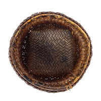 Intricately Woven Snail Basket Measuring 6 Inches Tall by 7 Inches Diameter with Rich Dark Patina from the Philippines