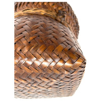 Intricately Woven Snail Basket Measuring 6 Inches Tall by 7 Inches Diameter with Rich Dark Patina from the Philippines