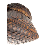 Intricately Woven Snail Basket Measuring 6.5 Inches Tall and 6 Inches in Diameter with Dark Brown Patina from the Philippines