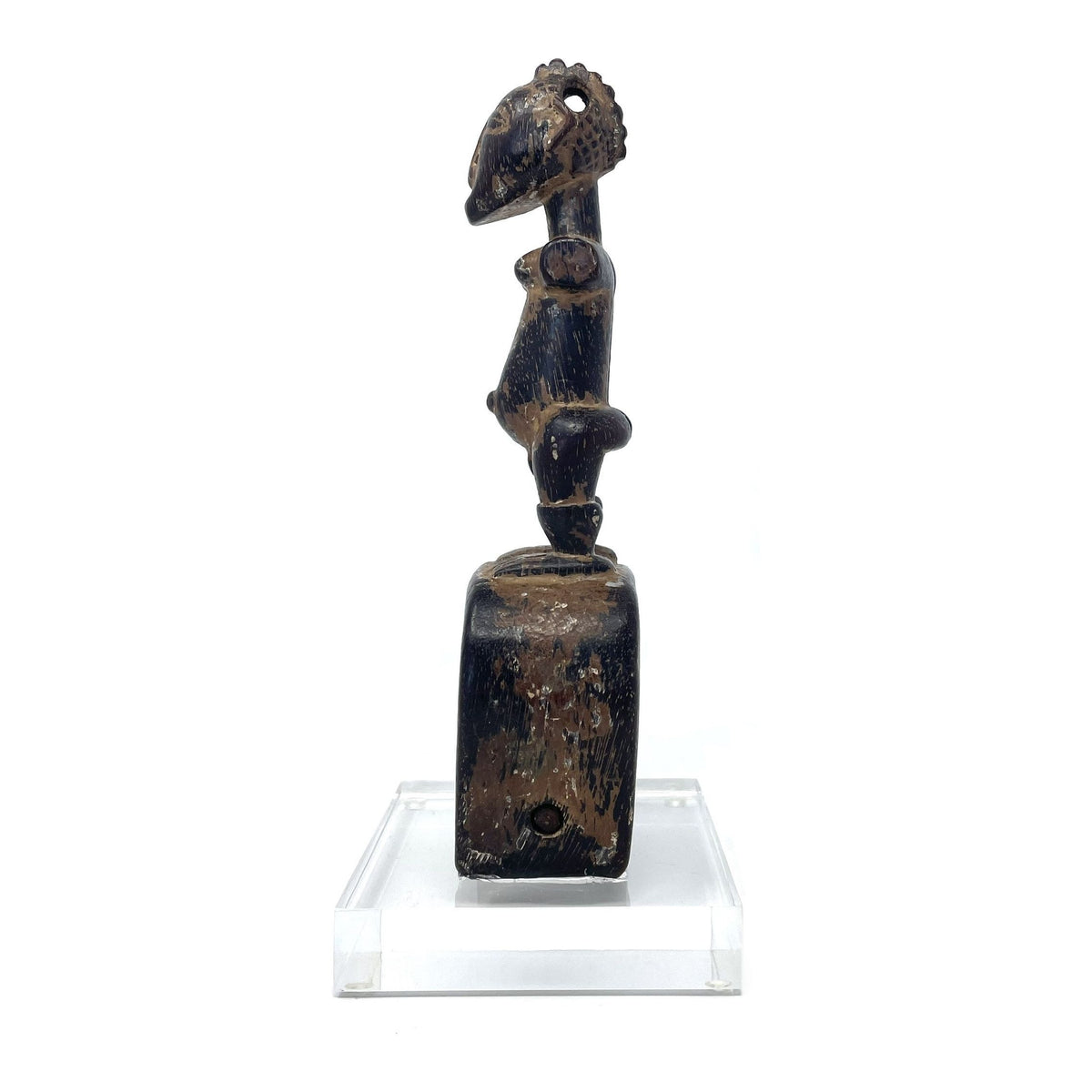 Baule-Style Heddle Pulley with Anthropomorphic Figure from Ivory Coast/Côte d’Ivoire