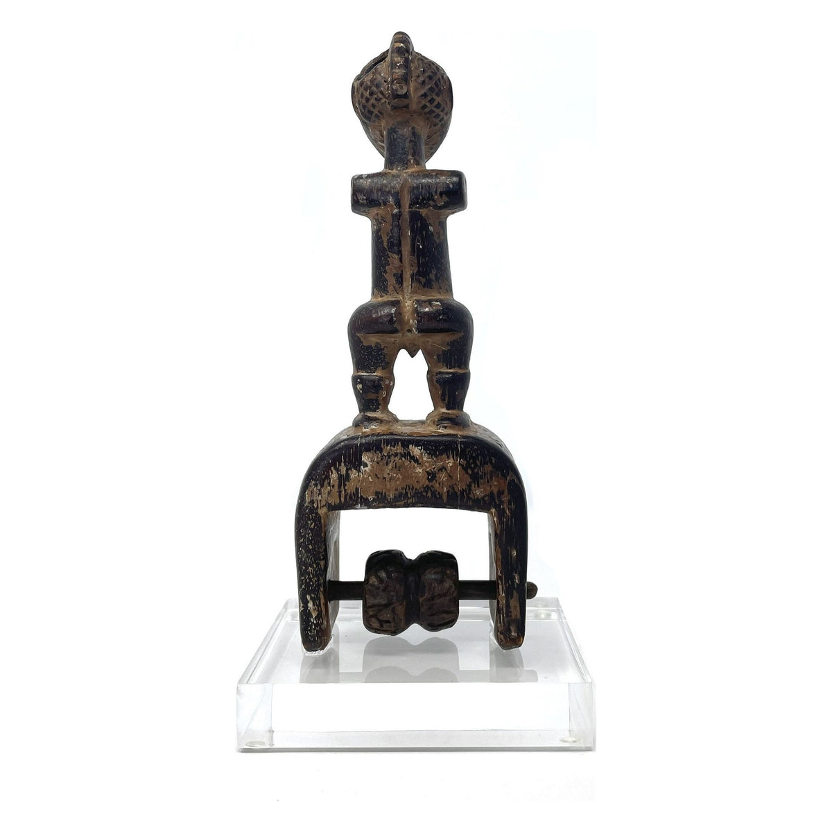 Baule-Style Heddle Pulley with Anthropomorphic Figure from Ivory Coast/Côte d’Ivoire