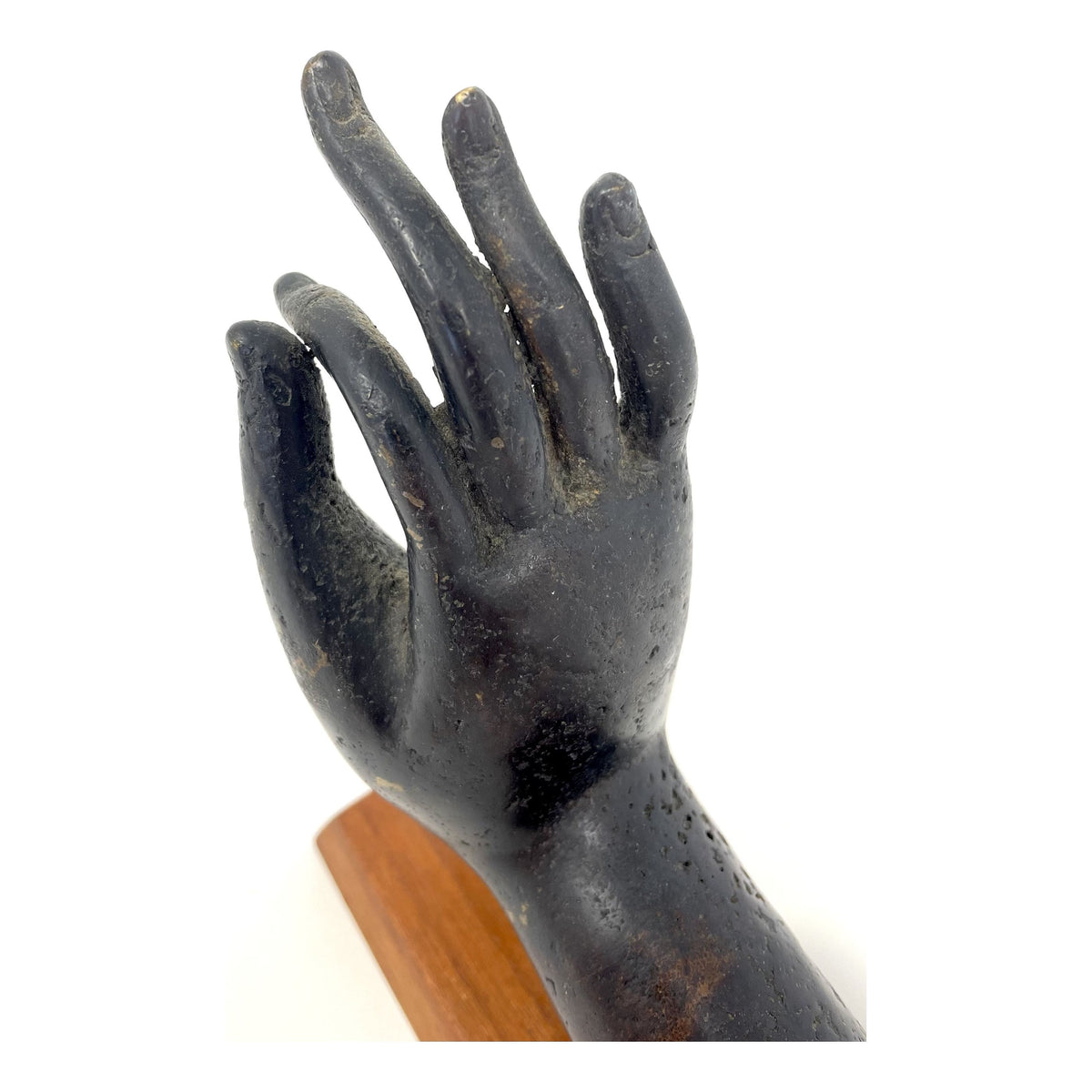 19th Century Thai Bronze Buddha Hand, 'Dhyani Mudra' Gesture - 6.5" H X 2.25" W X 2.25" D