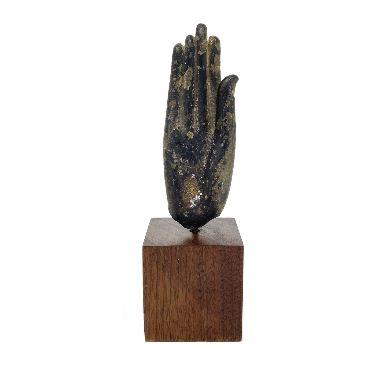 19th Century Thai Bronze Buddha Hand, 'Abhaya Mudra' Gesture - 6.5" H X 2" W