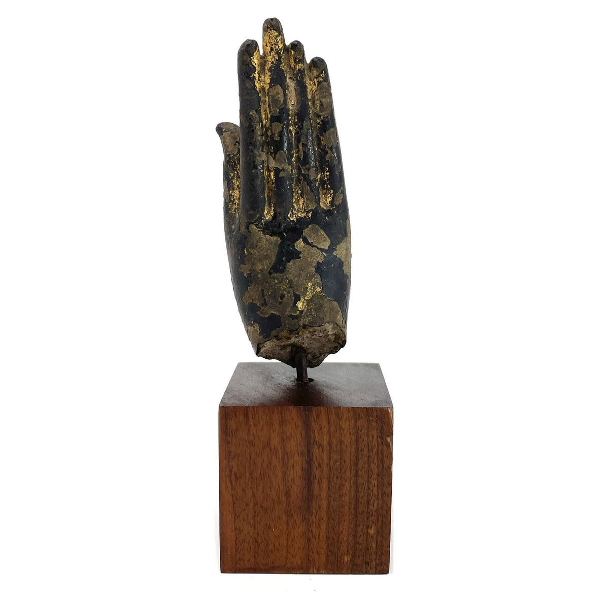 19th Century Thai Bronze Buddha Hand, 'Abhaya Mudra' Gesture - 6.5" H X 2" W