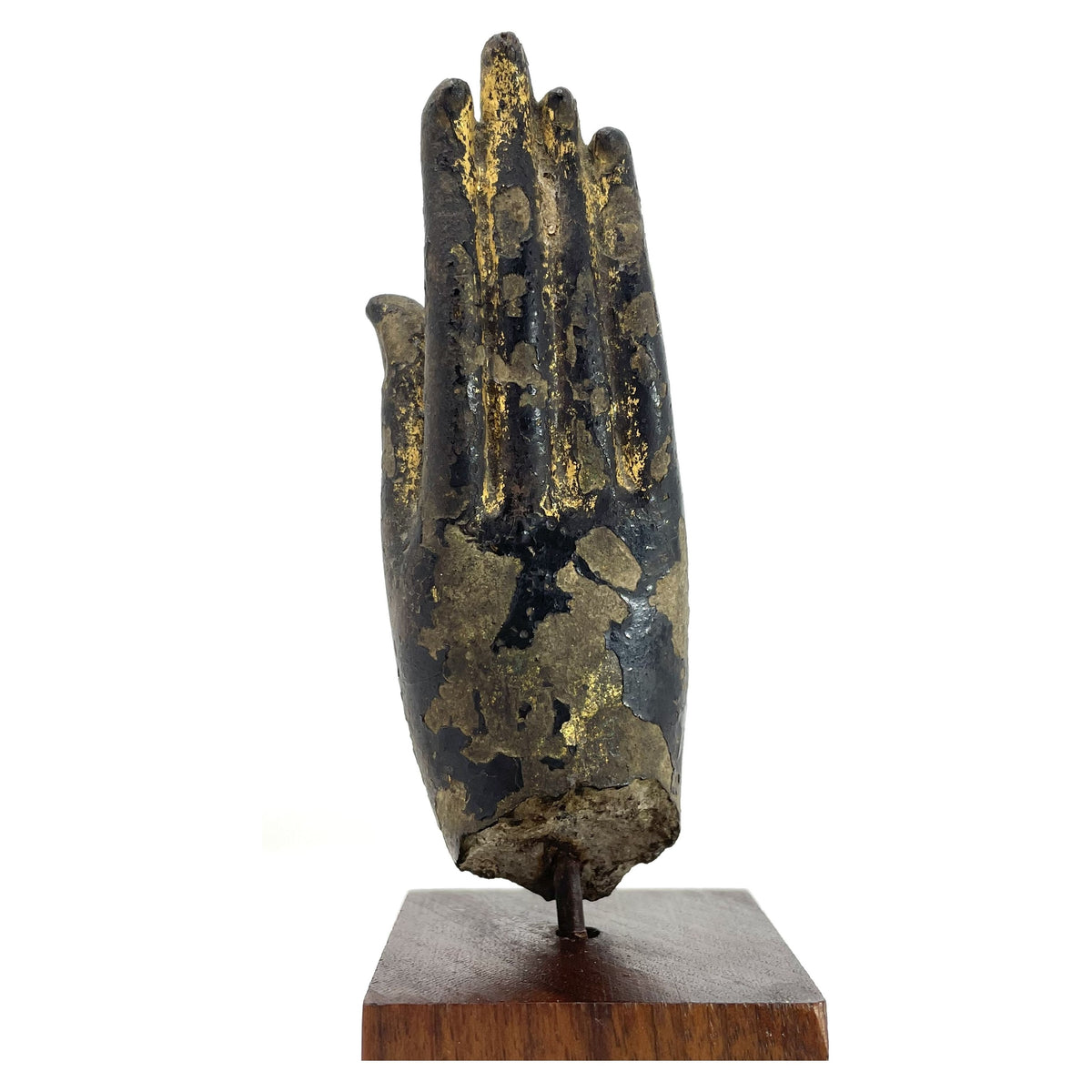 19th Century Thai Bronze Buddha Hand, 'Abhaya Mudra' Gesture - 6.5" H X 2" W