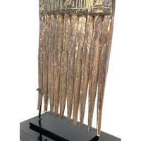 Ashanti Hand-Carved Wooden Comb with Stand from Ghana - 20" H X 6.5" W X 2" D