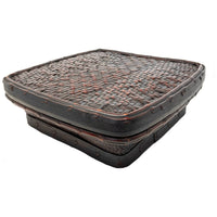 Huop Lidded Square Covered Food Box from the Philippines - 15.5" L X 15.5" W X 5.5" H