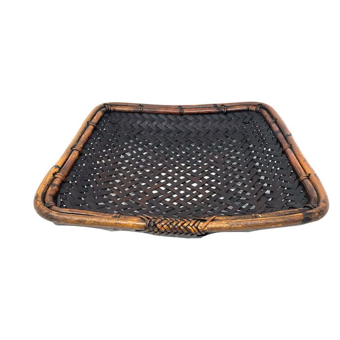 1960s Square Philippine Field Basket Tray - 14" L X 14" W