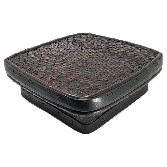 Huop Lidded Basket from the Philippines - 15.5" L X 15.5" W X 5.5" H