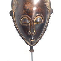 Vintage Yaore Mask from Ivory Coast - 22.5" H X 8.25" W X 3.5" D