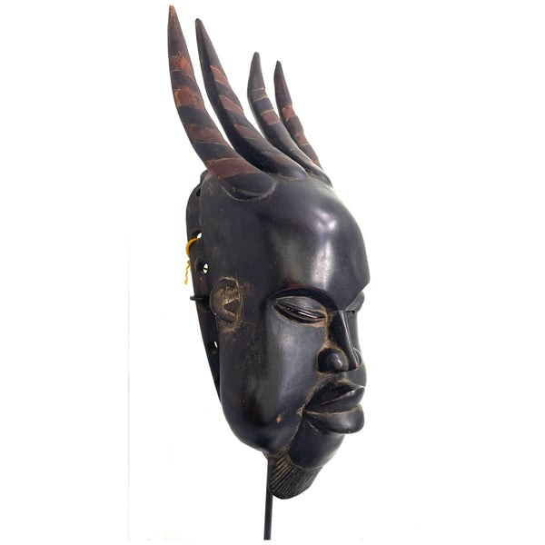 Non-traditional Guro/Baule Mask from Ivory Coast - 22" H X 6" W X 5" D