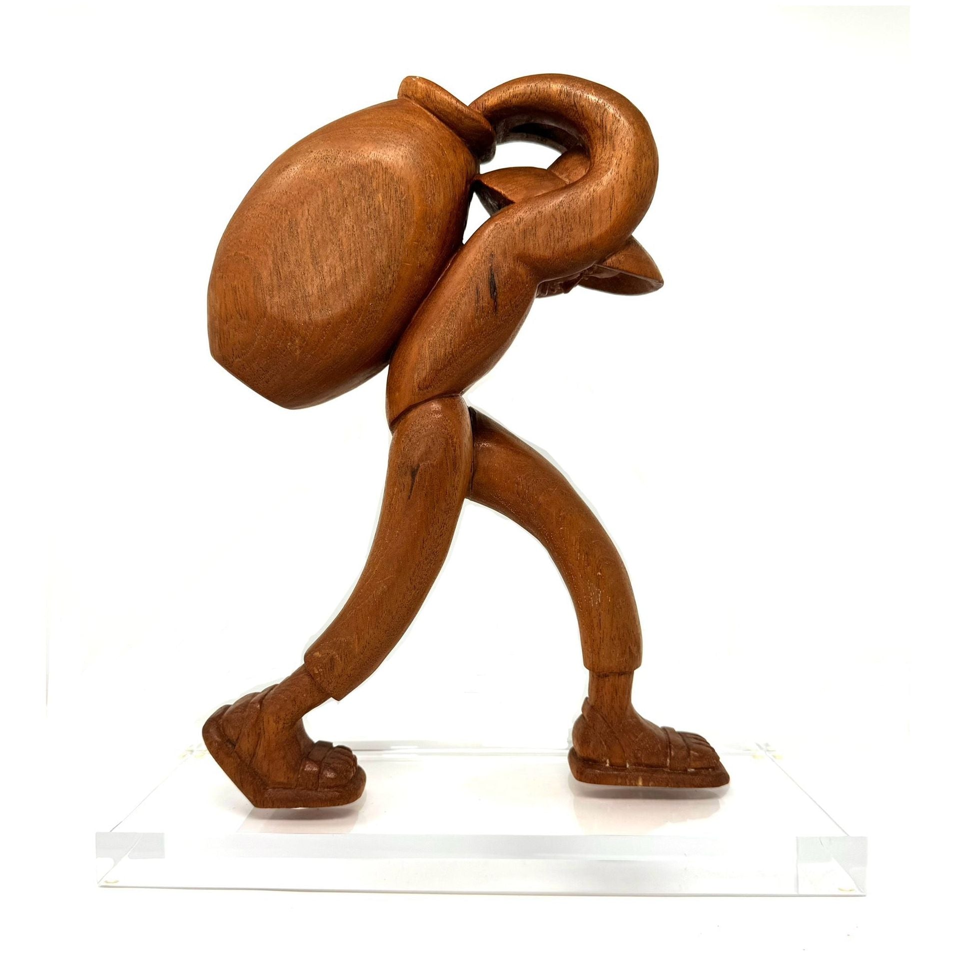 Mid-Century Farm Worker Wood Carving by Jose Pinal - 14