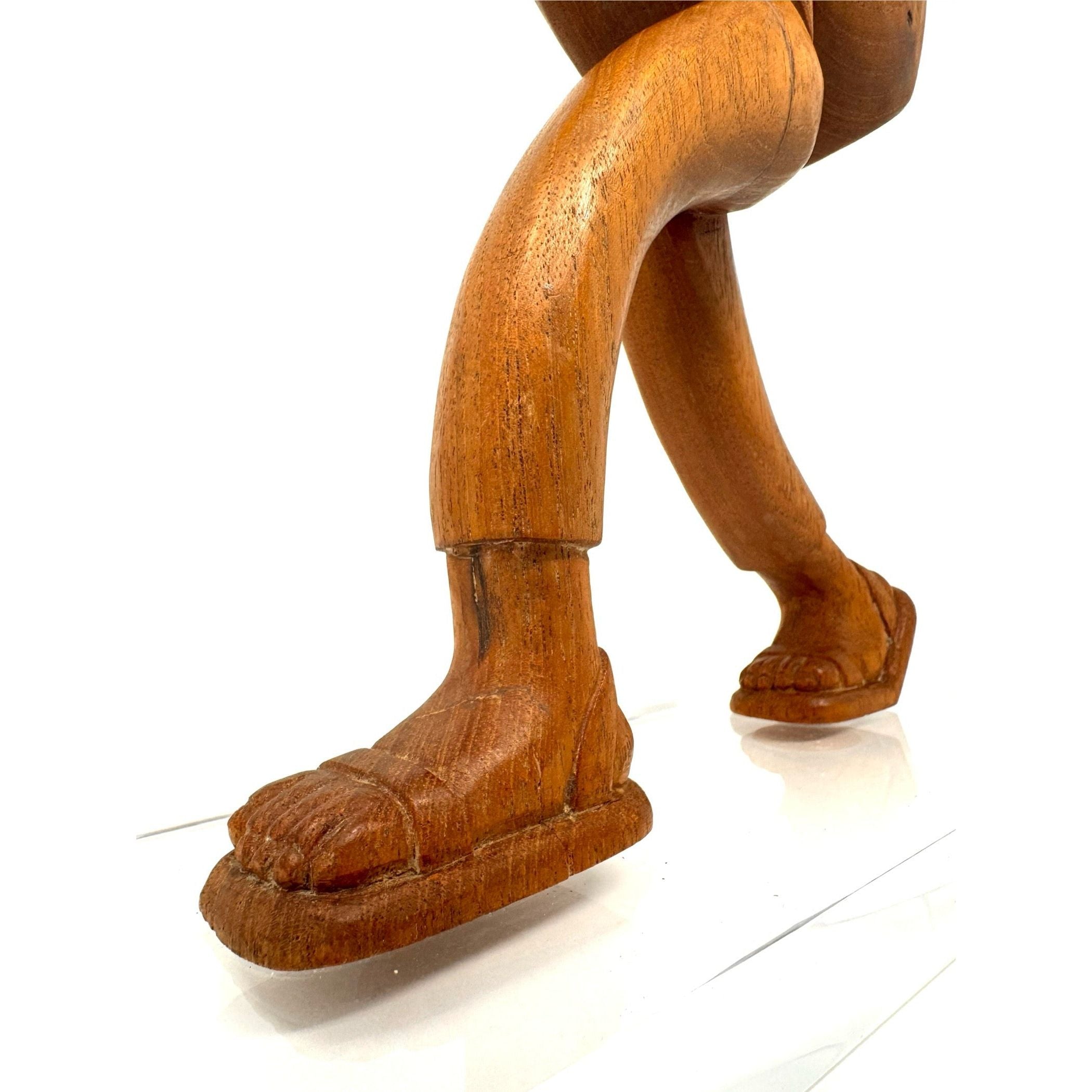 Mid-Century Farm Worker Wood Carving by Jose Pinal - 14