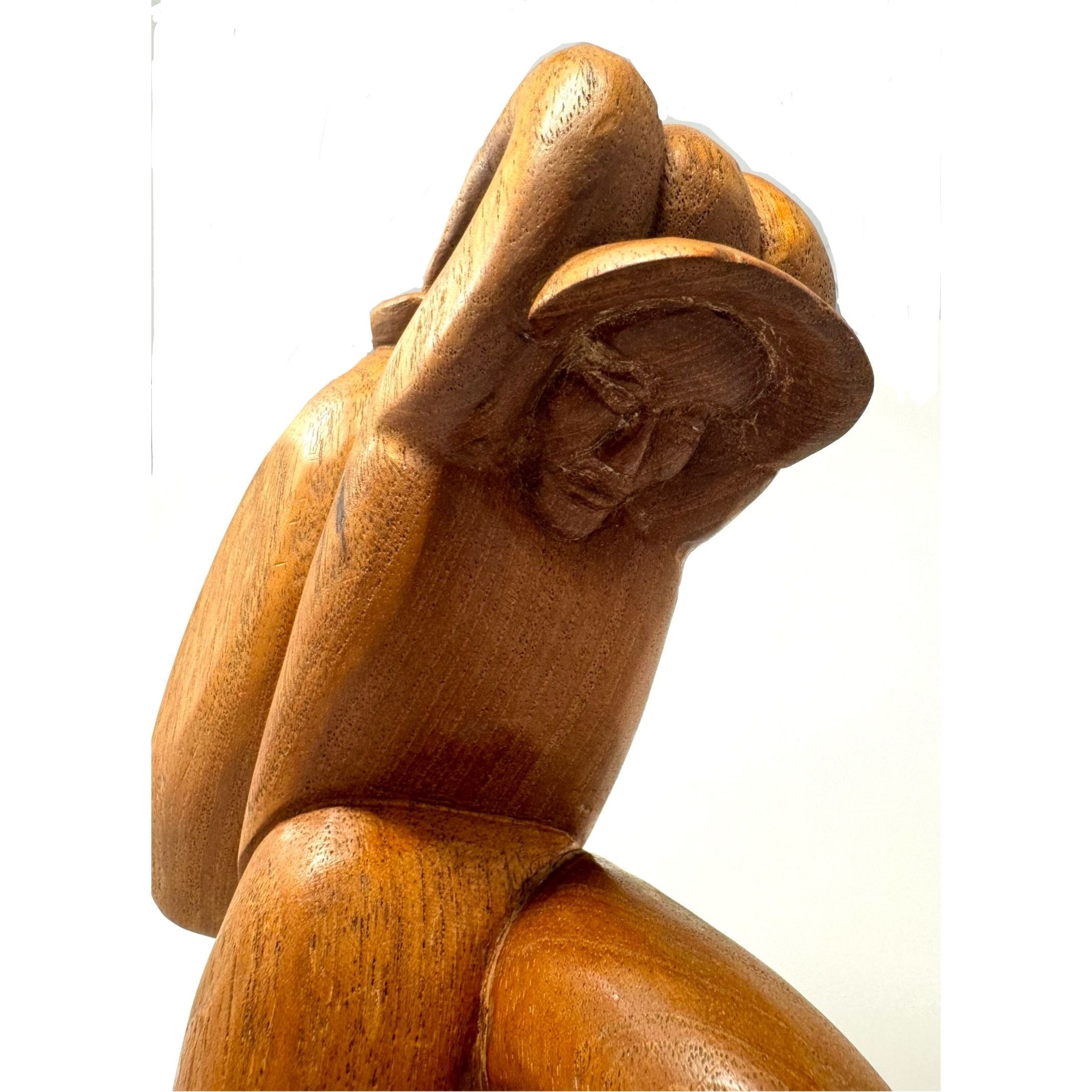 Mid-Century Farm Worker Wood Carving by Jose Pinal - 14