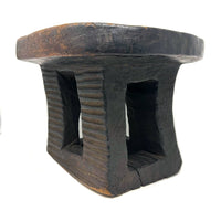 Hand-Carved Bamun Tribal Stool from Cameroon - 11.5" L x 9.5" W x 8.5" H