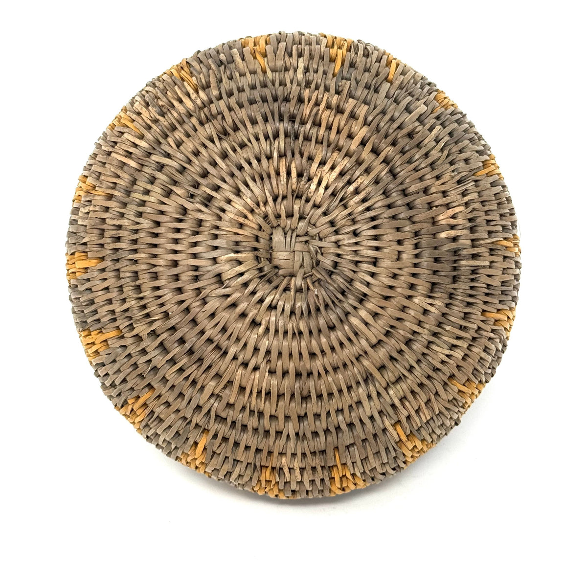 Small Vintage Handwoven Basket with Lid from Burkina Faso Measuring  4.75 Inches Tall by 5.5 Inches Diameter