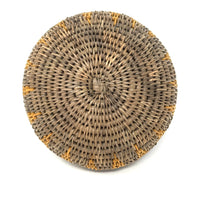 Vintage Basket with Lid from Burkina Faso - 4.75" H X 5.5" Diam.