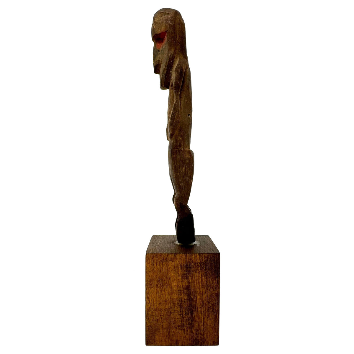 Papua New Guinea (PNG) Sepik River Ancestral Figure with Wood Base Measuring 8.75 Inches Tall