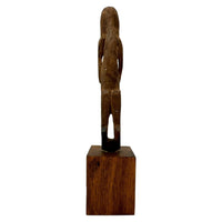 Papua New Guinea (PNG) Sepik River Ancestral Figure with Wood Base Measuring 8.75 Inches Tall