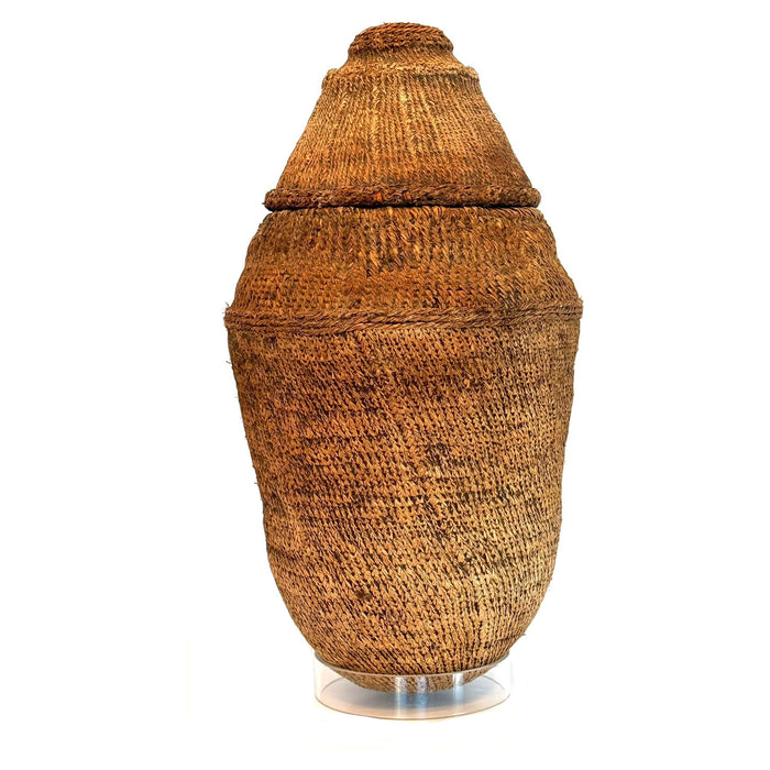 Borana Water Container with Lid from Kenya/Somalia - 17" H X 9.5" Diam.