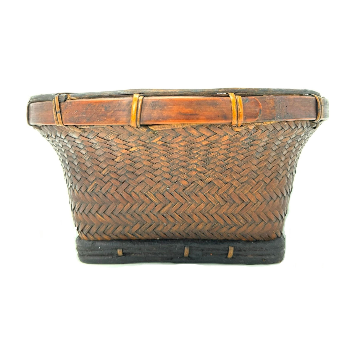 Philippine Intricately Woven Round Labba Farm Work Basket