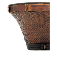 Philippine Intricately Woven Round Labba Farm Work Basket